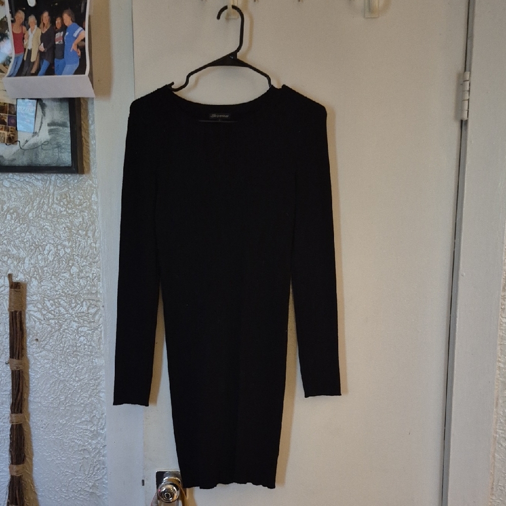 Shinestar Black Long Sleeve Dress